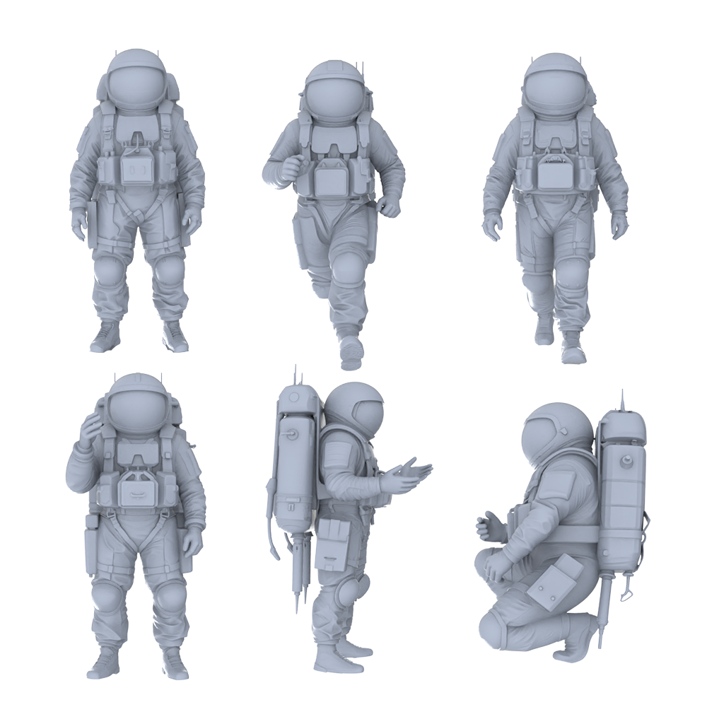 MRY-SFW LYGR483 Future Space Travelers Six-Person Daily Routine 3D Printed Resin Model Kit by SSMODEL