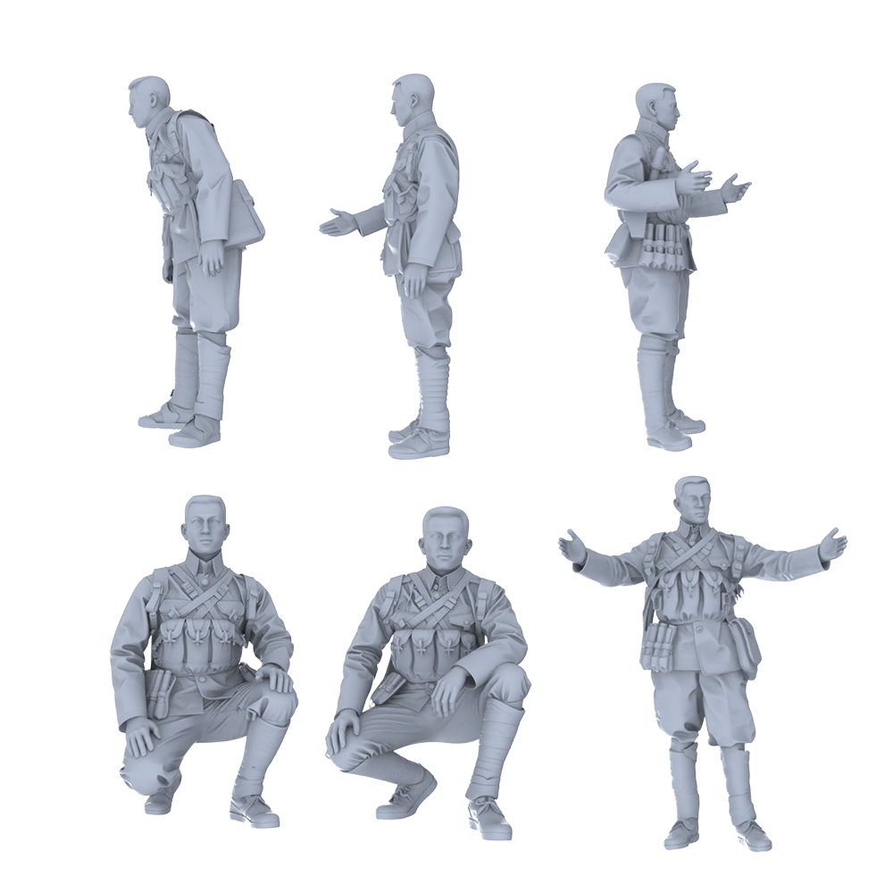MRY-SFW LYGR517 Historical People's Liberation Army Six-Person Daily Routine 2 3D Printed Resin Model Kit by SSMODEL