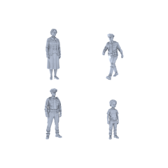 Yao's Studio LYTR309 Unpainted Police & Civilians Miniatures 4-Pack | For Diorama & Hobby Painting Miniatures Diorama Resin Figures 3D Printed Resin Model Kit by SSMODEL