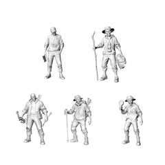 MRY-SFW LYGR305 3D Printed Outdoor Explorer Zombie Miniatures, Post-Apocalyptic Survivor Undead Figures for Tabletop Games & Dioramas 3D Printed Resin Model Kit by SSMODEL