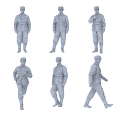 MRY-SFW LYGR547 Northeastern Army 2 Six-Person Daily Routine 3D Printed Resin Model Kit by SSMODEL