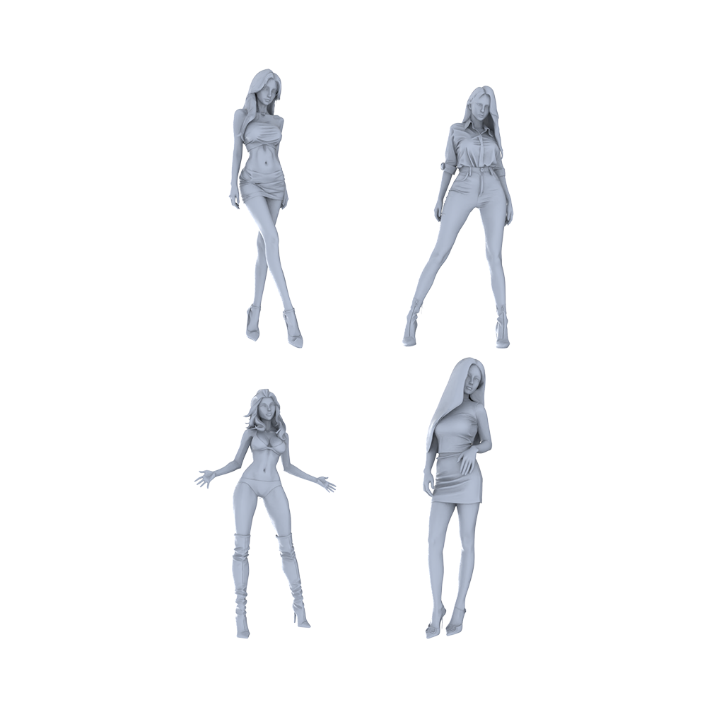 MRY-SFW LYGR181 Beauty 9Female Warrior Chess Resin White Model War Game Miniature Soldier Scene Character Figure Hand Painted 3D Printed Resin Model Kit by SSMODEL