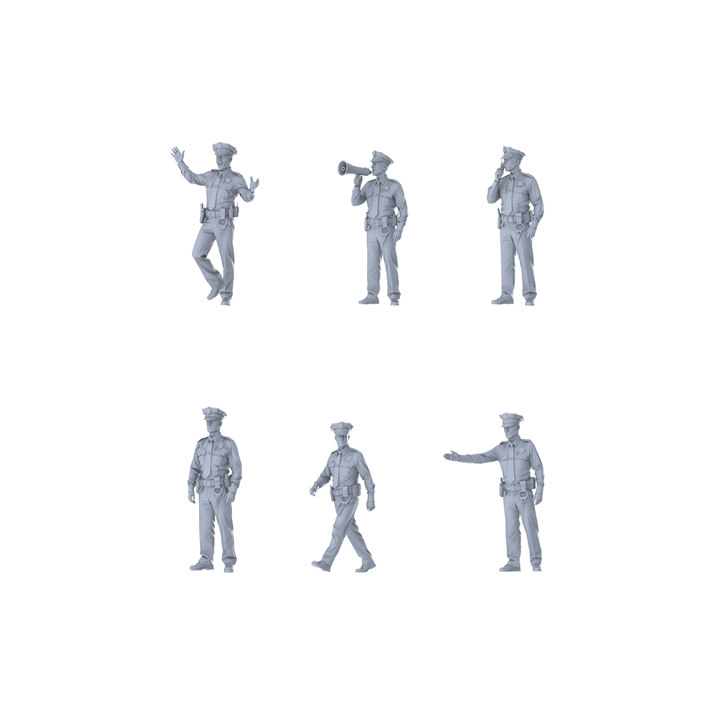 MRY-SFW LYGR394 Modern Alabama State Police Six-Person Daily Routine 3D Printed Resin Model Kit by SSMODEL