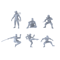 MRY-SFW LYTR476 Sengoku Japan Male Ninja Combat Group of 6 Miniature Car Diorama Figures Scene Props Accessories Resin 3D Printed Resin Model Kit by SSMODEL