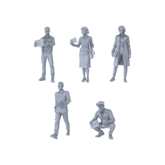 MRY-SFW LYTR363 Spy Thriller Quintet 5-Figure Set,  Intelligence Agent, DIY Paintingation Miniature Car Diorama Figures Scene Props Accessories Resin 3D Printed Resin Model Kit by SSMODEL