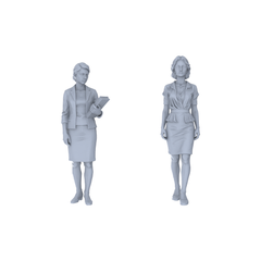 Yao's Studio LYTR238  Miniature Urban Professional Women 2-Pack, Unpainted Diorama Models for Scene Building & Custom Painting Miniatures Diorama Resin Figures 3D Printed Resin Model Kit by SSMODEL
