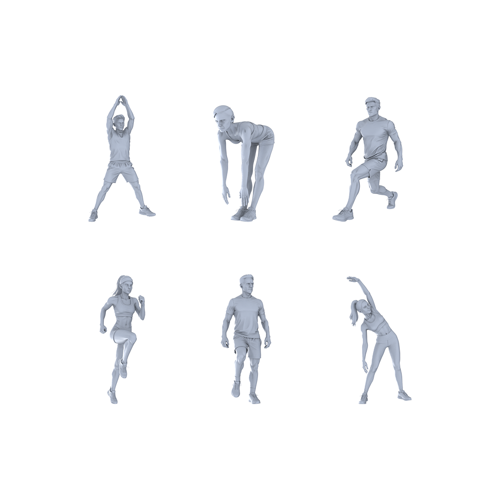 Yao's Studio LYTR336  Unpainted Miniature Basketball Diorama Set 6-Pack for Model Painting & Display Miniatures Diorama Resin Figures 3D Printed Resin Model Kit by SSMODEL