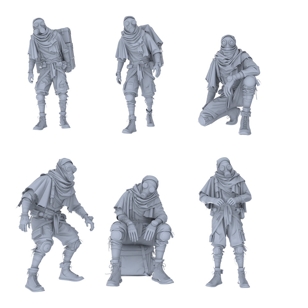 MRY-SFW LYGR480 Sci-Fi Post-Apocalyptic Scavenger Six-Person Combat Readiness 3D Printed Resin Model Kit by SSMODEL