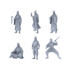 MRY-SFW LYTR442 Taoist Martial Heroes Hexad 6-Figure Set,  Wuxia Taoist, DIY Paintingation Miniature Car Diorama Figures Scene Props Accessories Resin 3D Printed Resin Model Kit by SSMODEL