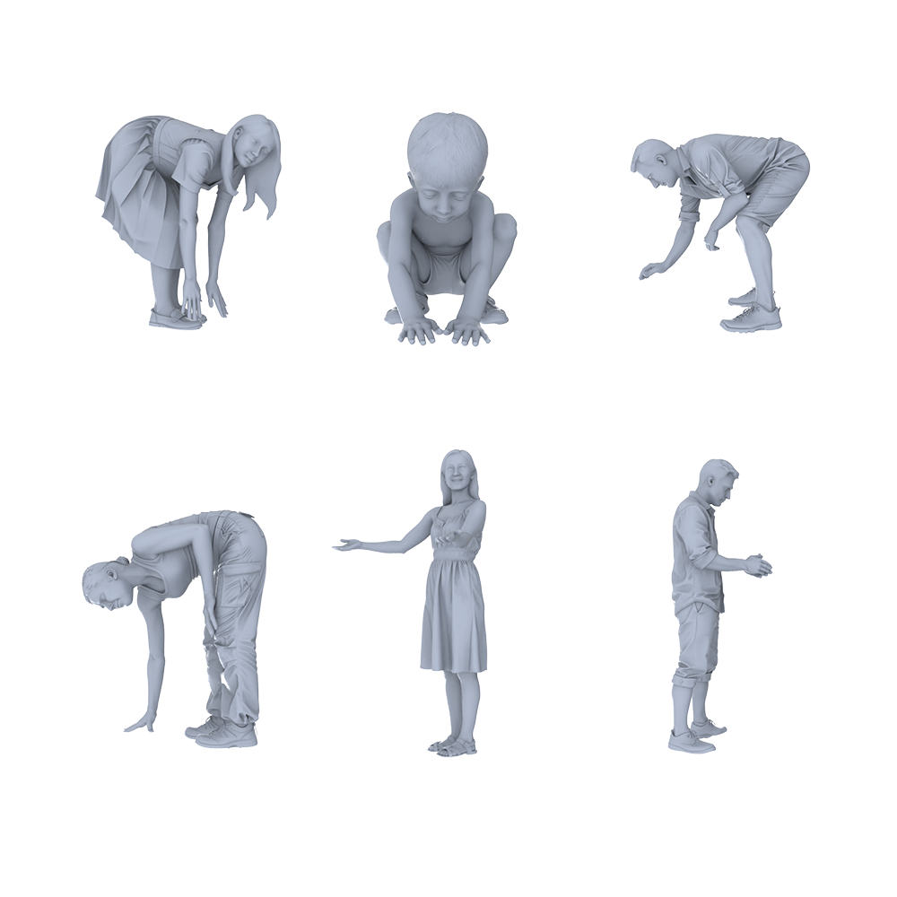 MRY-SFW LYTR716 Modern Interactive Pose Figure 6 pcs Miniature Car Diorama Figures Scene Props Accessories Resin 3D Printed Resin Model Kit by SSMODEL