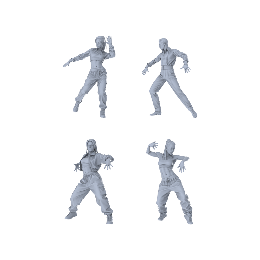 MRY-SFW LYTR450 Urban Street Scene Set? 4 in Dynamic Poses. Ideal modern city, dance studio, or graffiti backdrop dioramas. Miniature Car Diorama Figures Scene Props Accessories Resin 3D Printed Resin Model Kit by SSMODEL