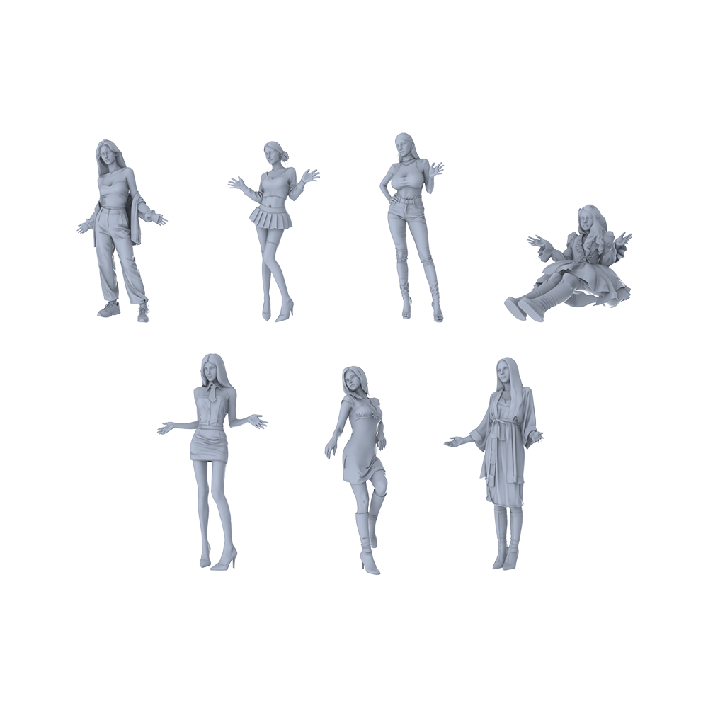 MRY-SFW LYGR179 Beauty 7Female Warrior Chess Resin White Model War Game Miniature Soldier Scene Character Figure Hand Painted 3D Printed Resin Model Kit by SSMODEL