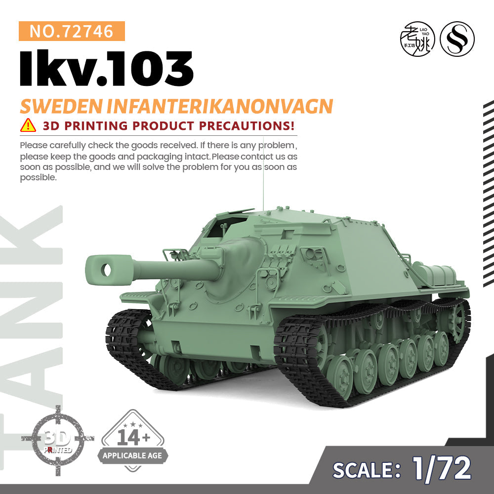 SSMODEL 746 Military Armoured Model Kit Sweden Infanterikanonvagn Ikv.103 Main image
