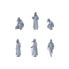 MRY-SFW LYGR411 Medieval Plague Doctor Six-Person Daily Routine 3D Printed Resin Model Kit by SSMODEL