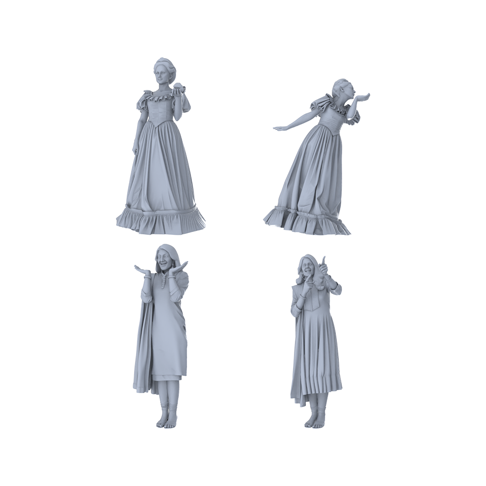 MRY-SFW LYTR461 Classical Art Female Sculptures Graceful Poses Quartet 4-Piece Set 3D Printed Resin Model Kit by SSMODEL