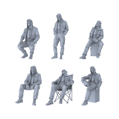 MRY-SFW LYGR202 US military World War II pilot rest World War II theme military model war flag resin white mold theme war chess miniature soldier scene character hand model hand painting 3D Printed Resin Model Kit by SSMODEL