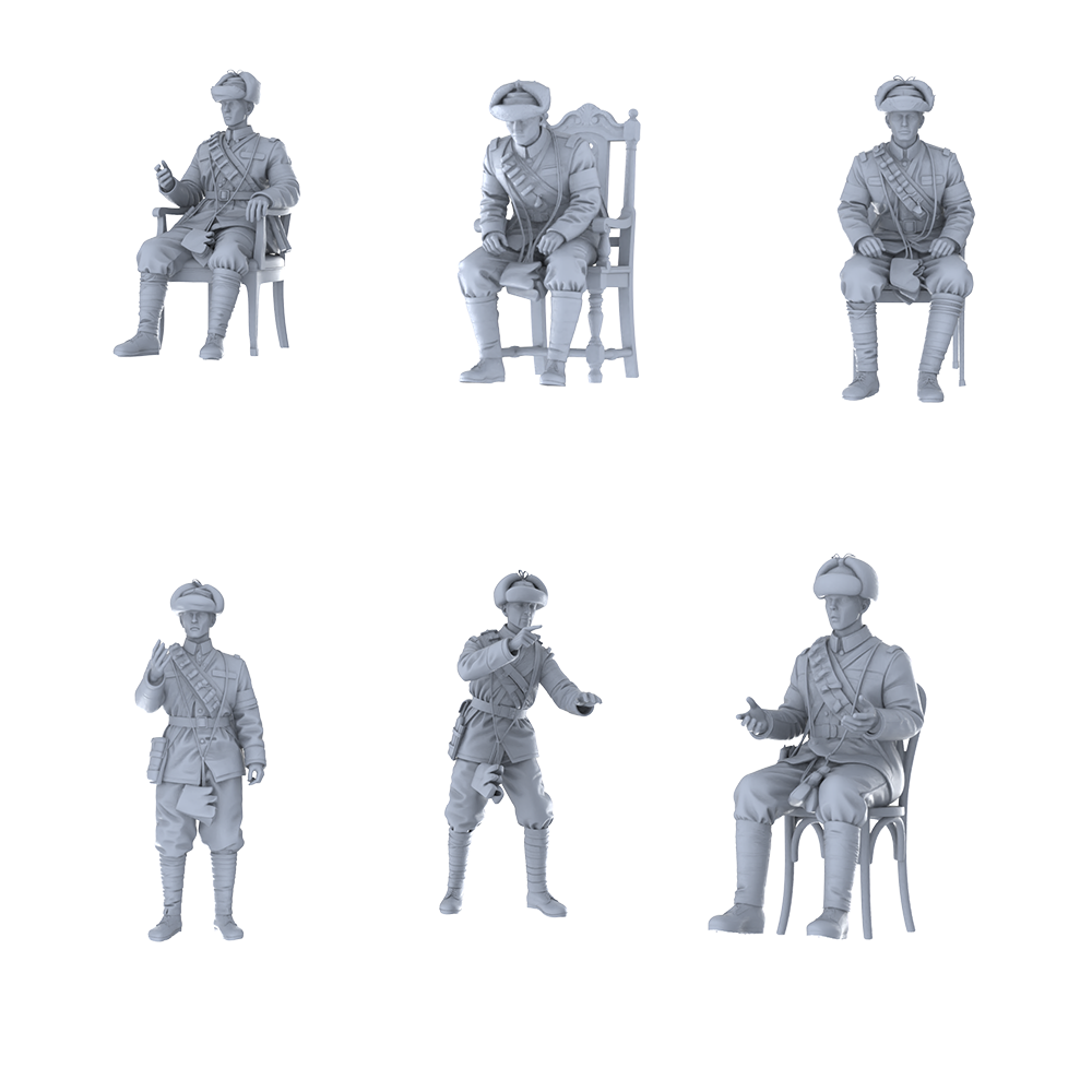 MRY-SFW LYGR443 Historical Chinese Northeastern Army Six-Person Meeting 3D Printed Resin Model Kit by SSMODEL