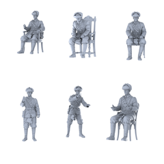MRY-SFW LYGR443 Historical Chinese Northeastern Army Six-Person Meeting 3D Printed Resin Model Kit by SSMODEL