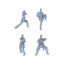 MRY-SFW LYTR488 Modern Martial Artists Kung Fu Stances Group of 4 Miniature Car Diorama Figures Scene Props Accessories Resin 3D Printed Resin Model Kit by SSMODEL