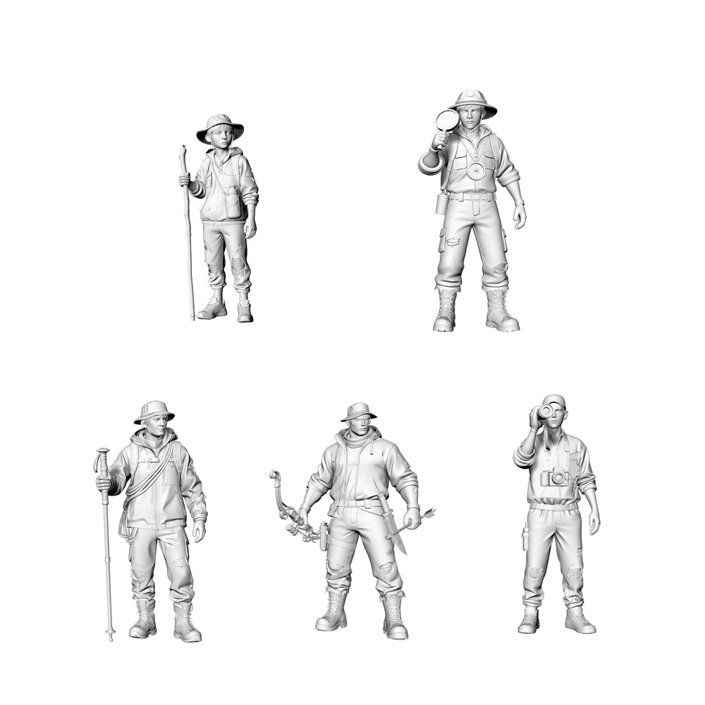 MRY-SFW LYGR325 3D Printed Post-Apocalyptic Outdoor Adventure Survivors Set Wargame Miniatures 3D Printed Resin Model Kit by SSMODEL