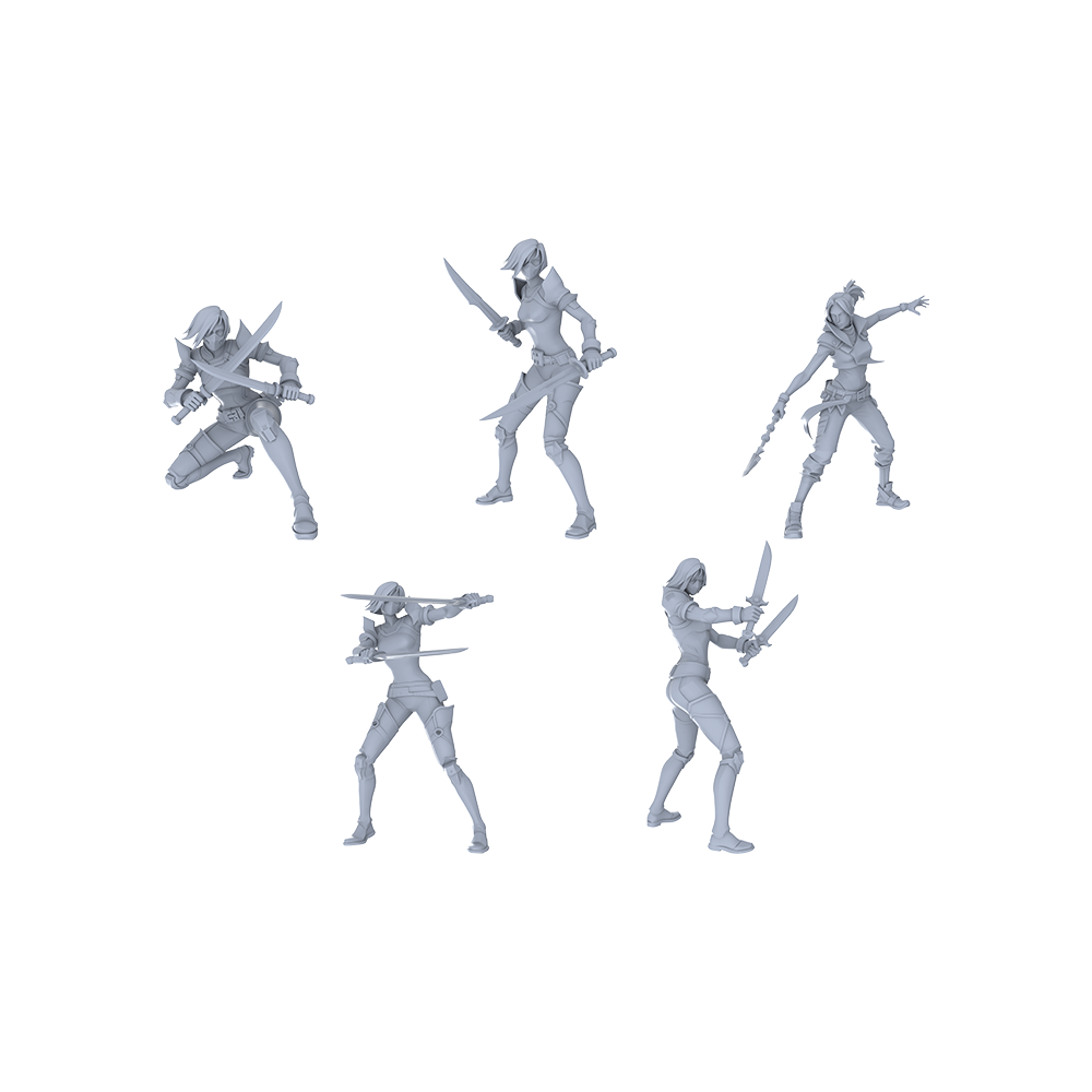 MRY-SFW LYGR066 Blade Squad 2 Military Theme Wargame Resin White Model Game Theme Sci-Fi Theme Wargame Miniature Soldiers Scene Characters Figure Hand-Painted 3D Printed Resin Model Kit by SSMODEL