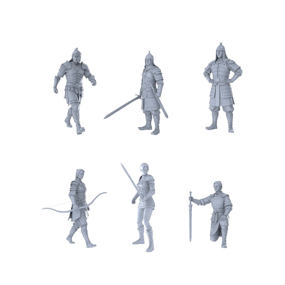 MRY-SFW LYTR436 Ironclad Warriors Hexad 6-Figure Set,  Ancient Warrior, DIY Paintingation Miniature Car Diorama Figures Scene Props Accessories Resin 3D Printed Resin Model Kit by SSMODEL