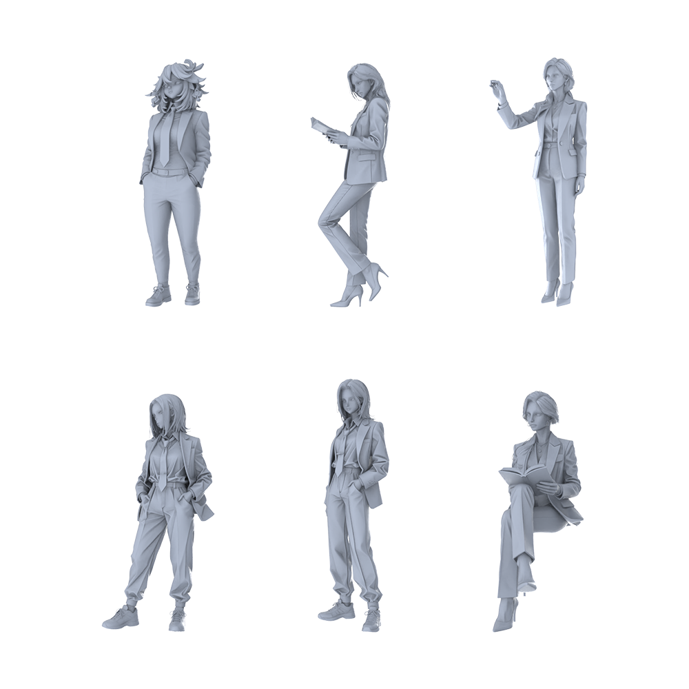 MRY-SFW LYGR168 All women in suits library scene wargame model resin blank wargame miniature figure scene character figure hand painted 3D Printed Resin Model Kit by SSMODEL