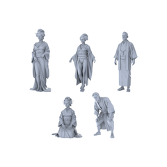 MRY-SFW LYTR406 Japanese Ukiyo-e Quintet 5-Figure Set,  Traditional Japanese, DIY Paintingation Miniature Car Diorama Figures Scene Props Accessories Resin 3D Printed Resin Model Kit by SSMODEL