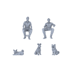 Yao's Studio LYTR176  Unpainted Companion Time Resin Miniature Figure 5-Piece Set, Resin DIY Painting Models for Daily Diorama & Collection Miniatures Diorama Resin Figures 3D Printed Resin Model Kit by SSMODEL