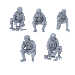 MRY-SFW LYGR576 Modern Military Five-Person Picnic Group 3D Printed Resin Model Kit by SSMODEL