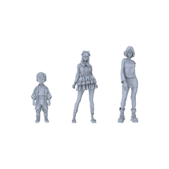 Yao's Studio LYTR223 3-Piece Unpainted Miniature Anime & Urban Set - Perfect for Anime Block, Creative Market & Campus Dioramas Miniatures Diorama Resin Figures 3D Printed Resin Model Kit by SSMODEL