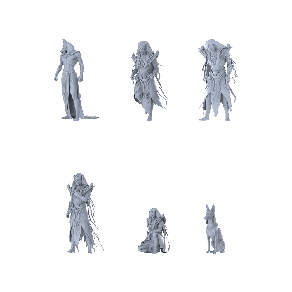 MRY-SFW LYGR343 Ancient Egyptian Deities Six Characters Daily Movements 3D Printed Resin Model Kit by SSMODEL