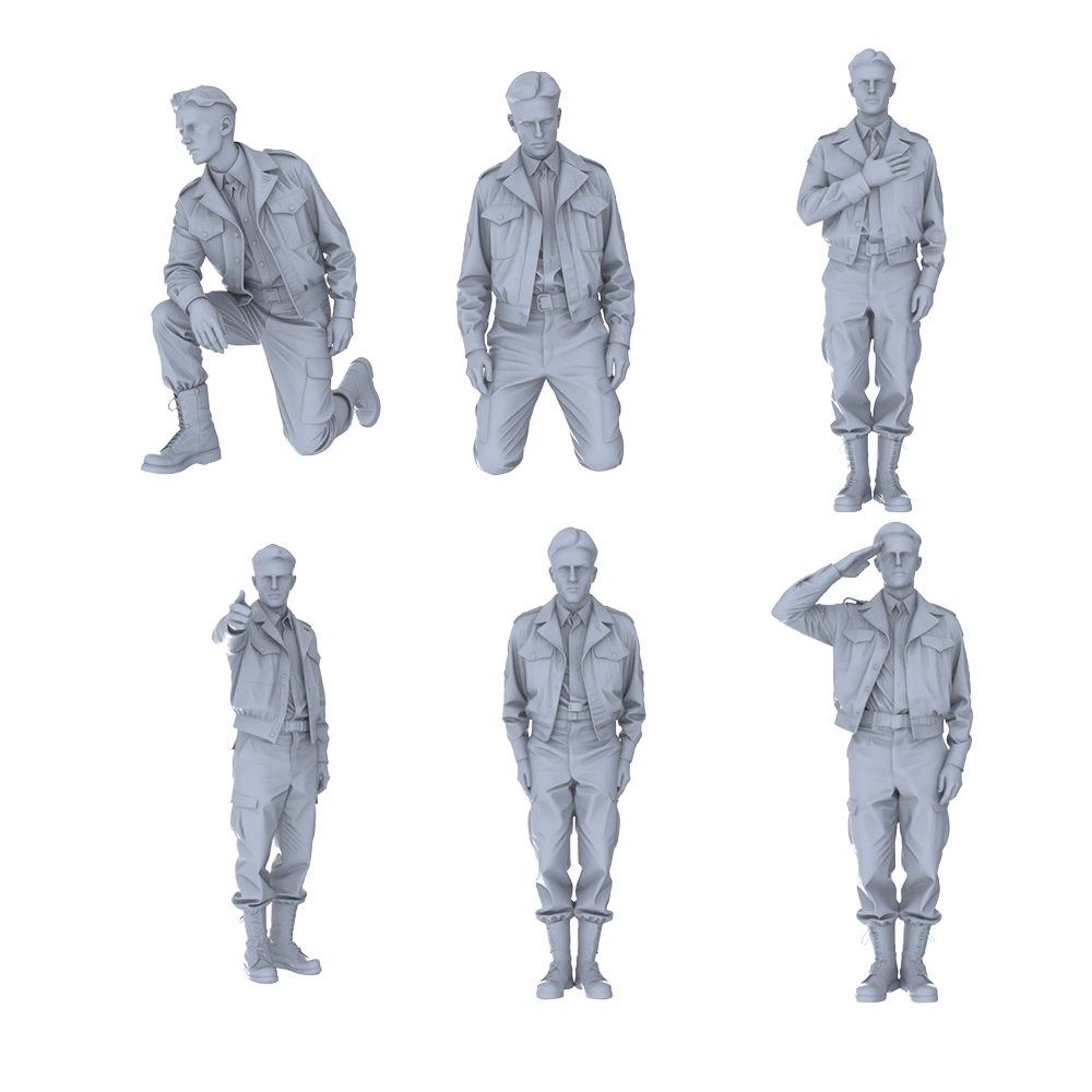 MRY-SFW LYGR514 WWII U.S. Army Six-Person Training Group 3D Printed Resin Model Kit by SSMODEL