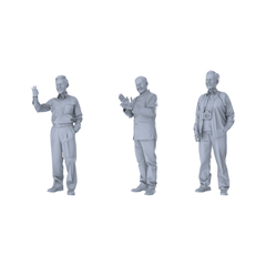 MRY-SFW LYTR483 Modern Elderly Men Daily Interaction Group of 3 Miniature Car Diorama Figures Scene Props Accessories Resin 3D Printed Resin Model Kit by SSMODEL