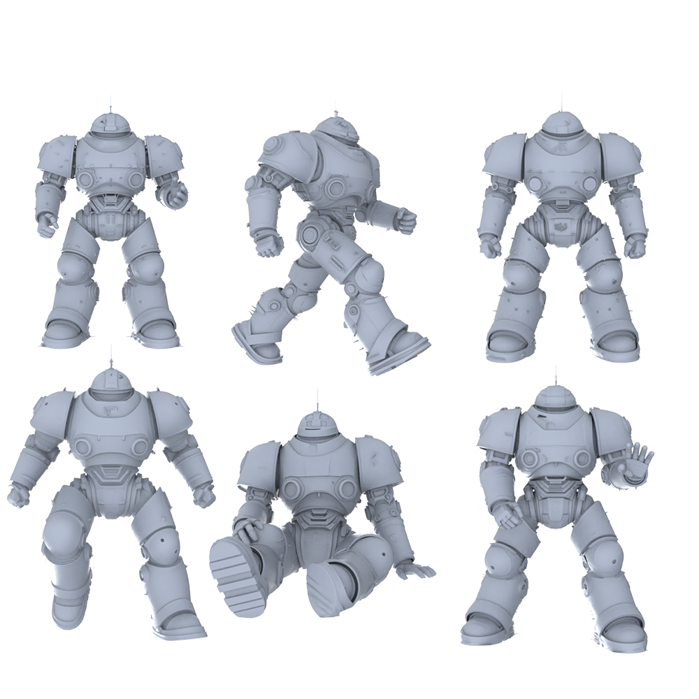 MRY-SFW LYGR500 Modern Mech Six-Person Alert Status 3D Printed Resin Model Kit by SSMODEL