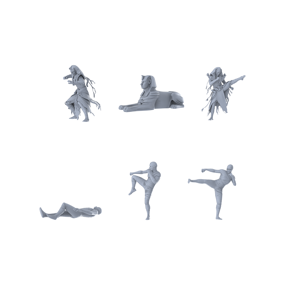 MRY-SFW LYGR351 Ancient Egyptian Six Gods Battle Actions 2 3D Printed Resin Model Kit by SSMODEL