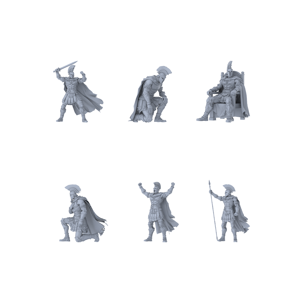 MRY-SFW LYGR354 Ancient Spartan Six-Person Worship Pose 3D Printed Resin Model Kit by SSMODEL