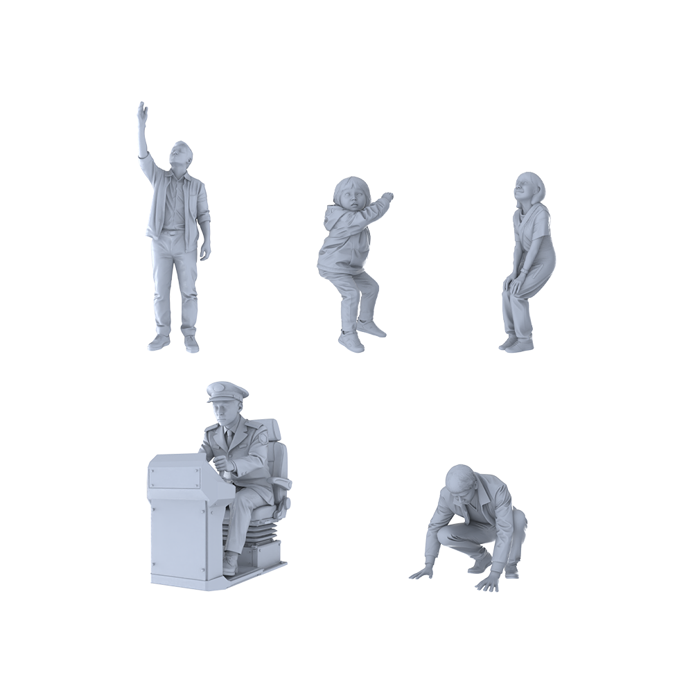 MRY-SFW LYTR427 Amusement Park Moments Quintet 5-Figure Set,  Park Interaction, DIY Paintingation Miniature Car Diorama Figures Scene Props Accessories Resin 3D Printed Resin Model Kit by SSMODEL