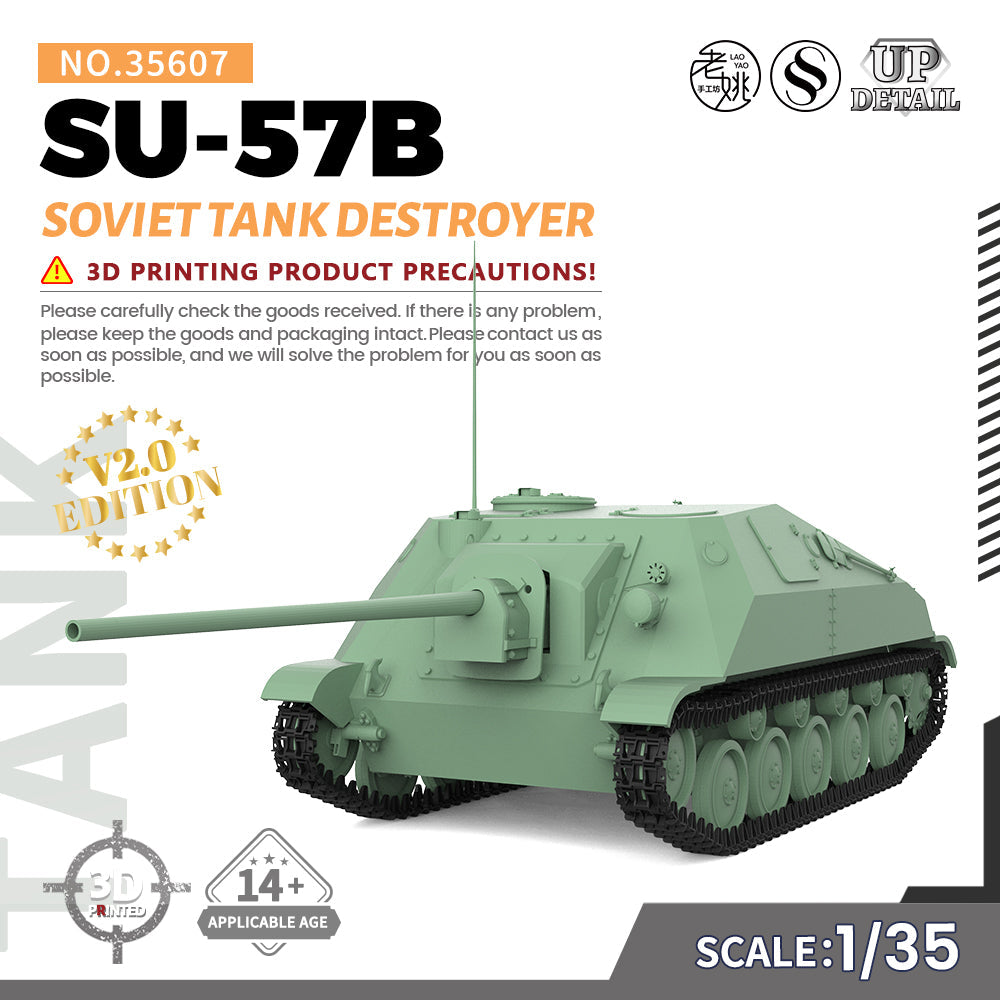 SSMODEL 607 Military Armoured Model Kit Soviet SU-57B Tank Destroyer 3D Printed Resin Model Kit by SSMODEL
