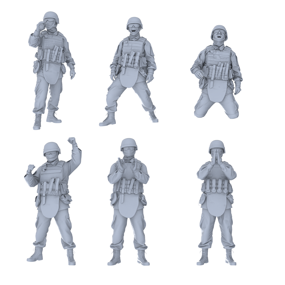 MRY-SFW LYGR496 Modern Ukrainian Army Six-Person Leisure Activity 3D Printed Resin Model Kit by SSMODEL