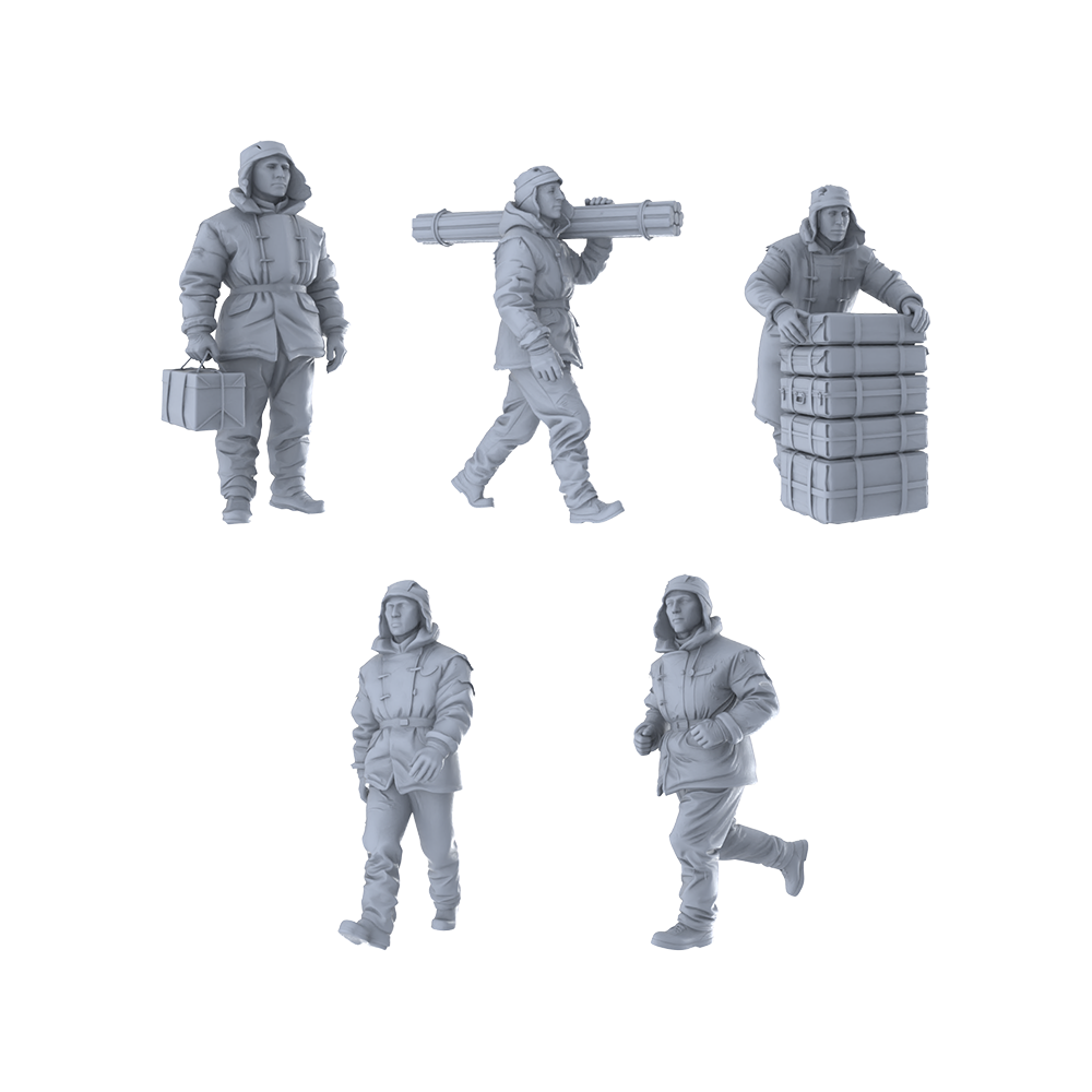 MRY-SFW LYGR204 Chinese People's Volunteer Army carrying military theme military model war flag resin white mold theme war game miniature soldier scene figure hand model hand painting 3D Printed Resin Model Kit by SSMODEL