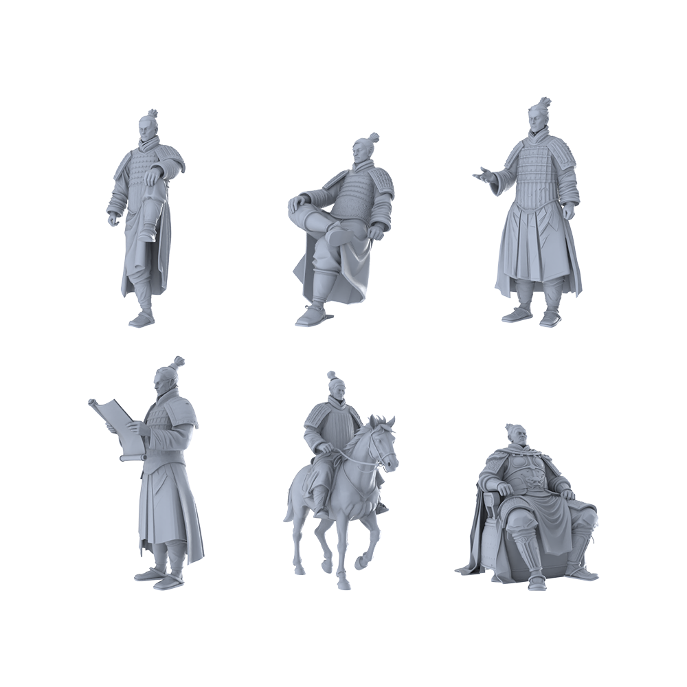 MRY-SFW LYGR226 Terracotta Army King Historical Theme War Chess Resin White Mold Miniature Soldier Scene Character Hand Figure 3D Printed Resin Model Kit by SSMODEL
