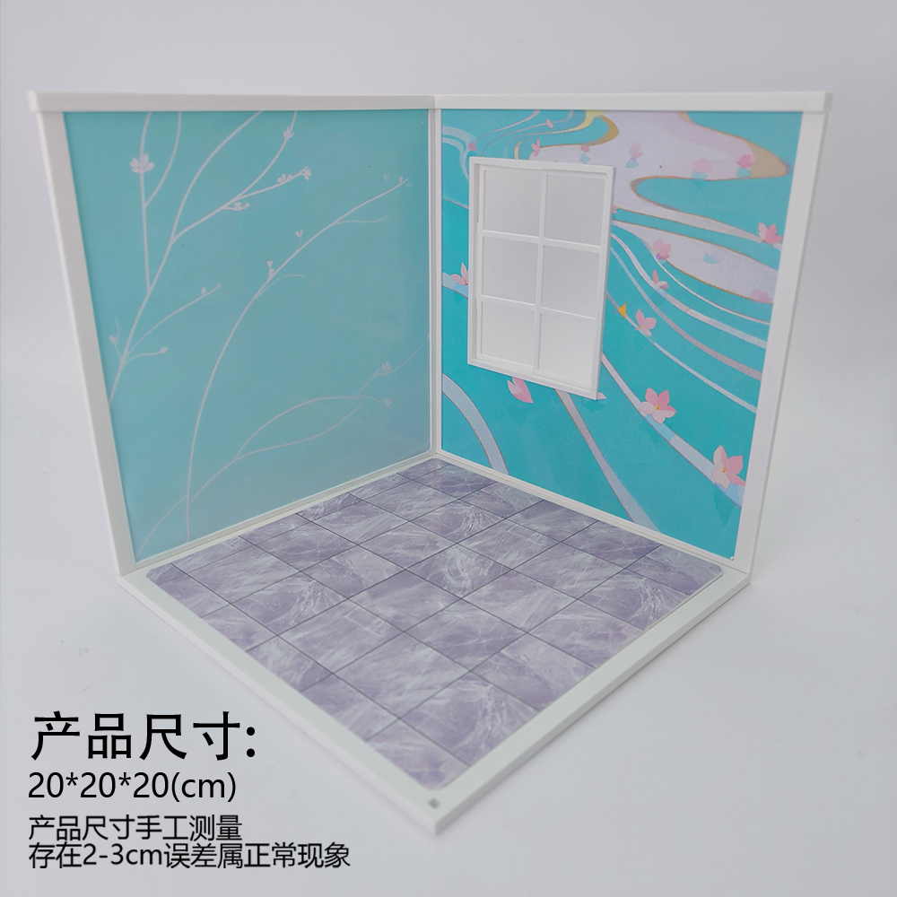 LYTP122003 1/12 Universal Wall & Floor Combination 3D Printing DIY Miniature Scene Dollhouse Creative Pendant Desktop Scene OB Baby 12-Inch Baby House Assembly Versatile Wall BJD Spring Bathroom Or Sweet Study Room Main image