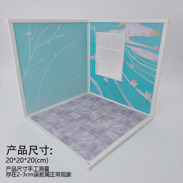 LYTP122003 1/12 Universal Wall & Floor Combination 3D Printing DIY Miniature Scene Dollhouse Creative Pendant Desktop Scene OB Baby 12-Inch Baby House Assembly Versatile Wall BJD Spring Bathroom Or Sweet Study Room