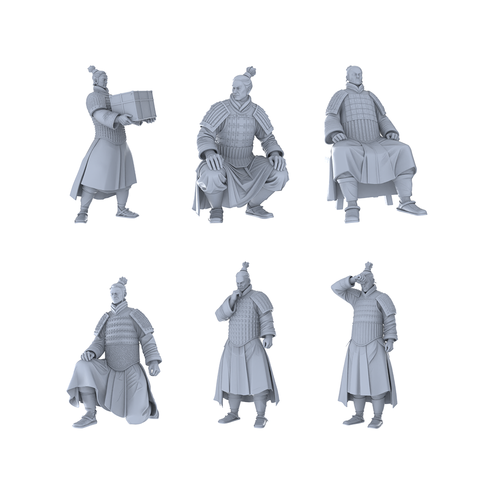 MRY-SFW LYGR228 Terracotta Army 1 Historical Theme War Chess Resin White Mold Miniature Soldier Scene Character Hand Figure 3D Printed Resin Model Kit by SSMODEL
