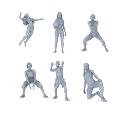 MRY-SFW LYTR742 Modern Ball Sports Figure 6 pcs Miniature Car Diorama Figures Scene Props Accessories Resin 3D Printed Resin Model Kit by SSMODEL