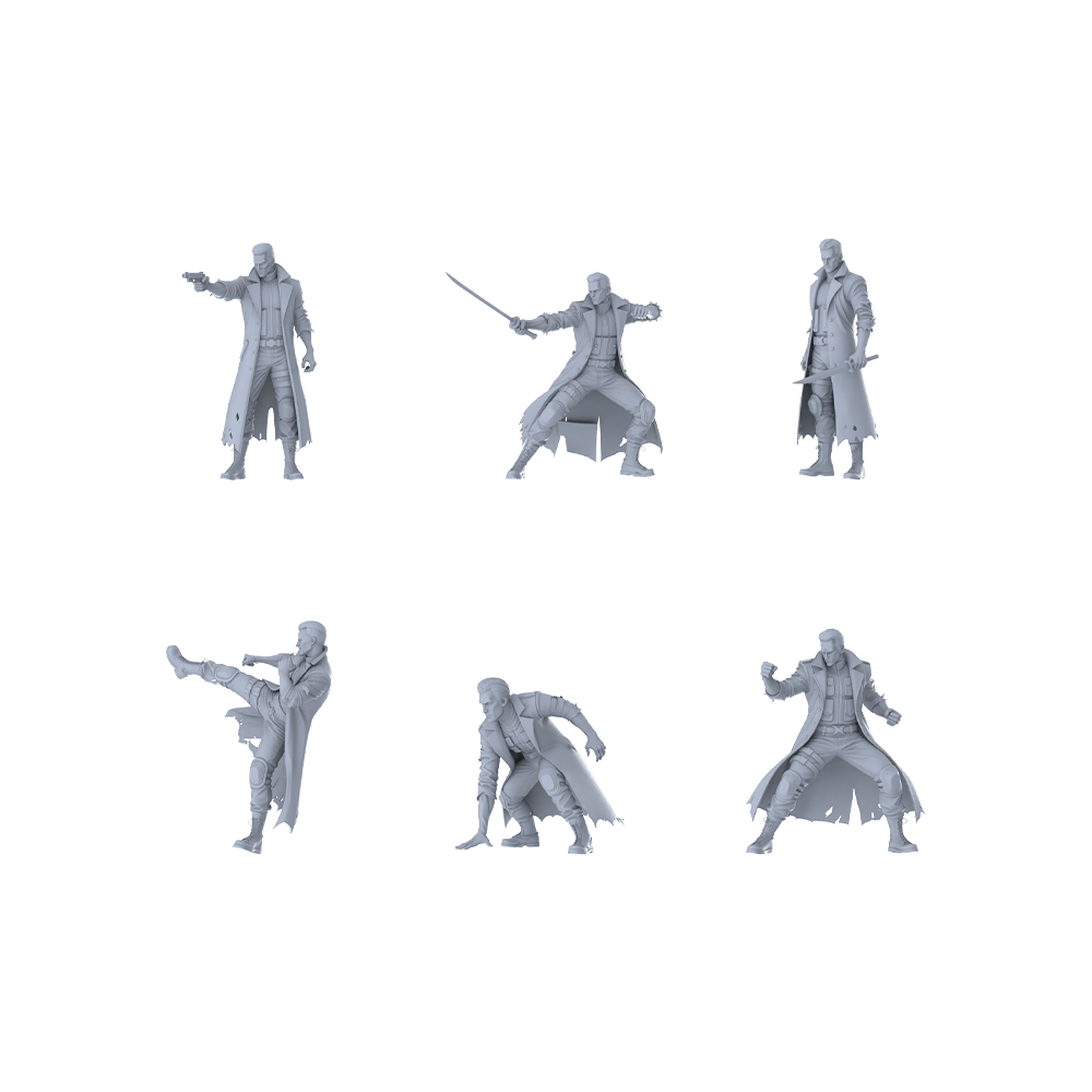 MRY-SFW LYGR438 Zombie Killer 3 Six-Person Battle Move 3D Printed Resin Model Kit by SSMODEL