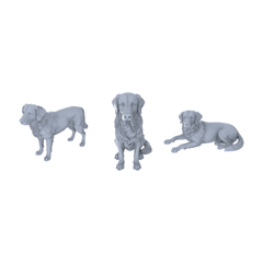 Yao's Studio LYTR187  Golden Retriever Resin Miniature Model 3-Figure Set, Unpainted Pet Figures, DIY Painting Scene Decoration Miniatures Diorama Resin Figures 3D Printed Resin Model Kit by SSMODEL
