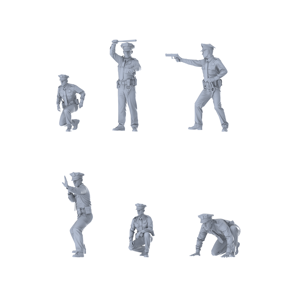 MRY-SFW LYGR395 Modern Alabama State Police Six-Person Battle Move 3D Printed Resin Model Kit by SSMODEL