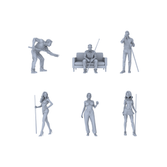 MRY-SFW LYTR137B Modern Sexy Female Single with Pole 1pc 3D Printed Resin Model Kit by SSMODEL